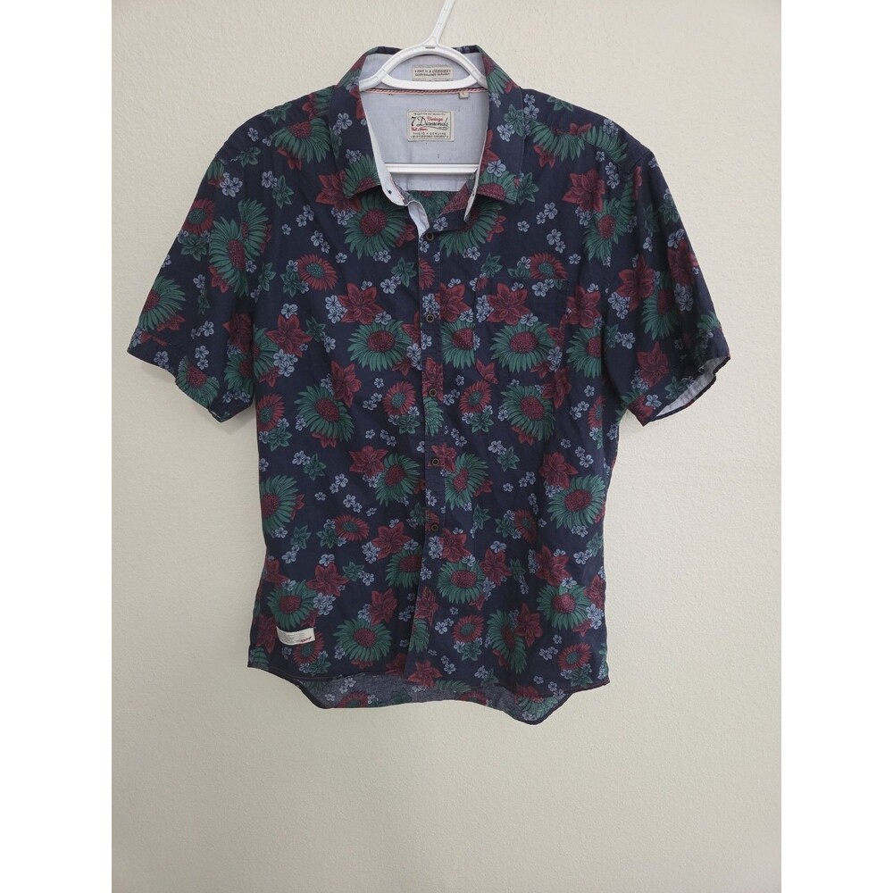 7 Diamonds Vintage Line Floral Print Button Up Shirt Size L
